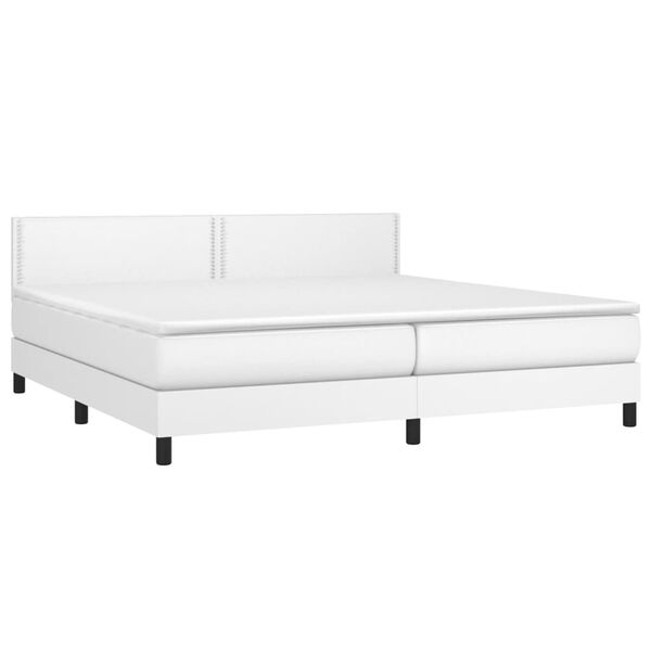 vidaXL Sommier à lattes de lit avec matelas et LED Blanc 200x200 cm
