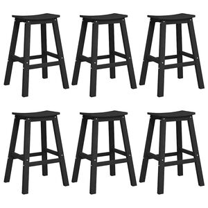 vidaXL Ensemble de bar de jardin 6 pc Noir HDPE