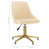 vidaXL Chaises pivotantes &agrave; manger lot de 6 cr&egrave;me velours