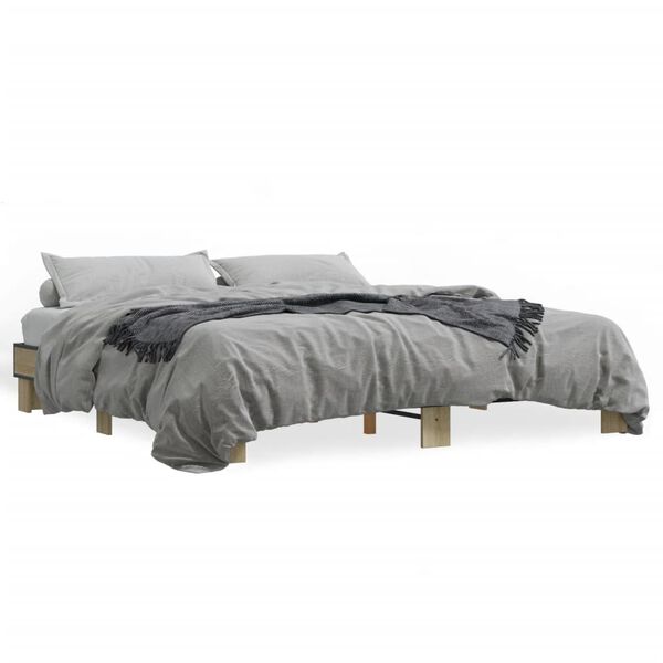 vidaXL Cadre de lit sans matelas ch&ecirc;ne sonoma 160x200 cm
