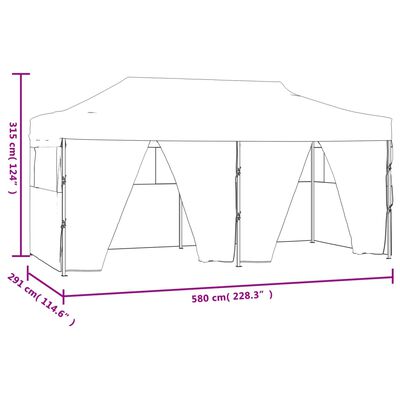vidaXL Tente de réception pliable avec 4 parois 3x6 m Acier Crème