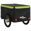 vidaXL Remorque de v&eacute;lo noir et vert 45 kg fer