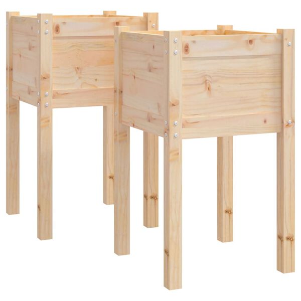 vidaXL Jardinières d'extérieur 2 pcs 40x40x70 cm bois de pin massif