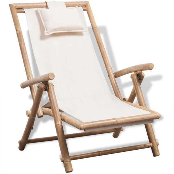 vidaXL Chaise de terrasse d'extérieur Bambou