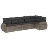 vidaXL Salon de jardin 6 pcs avec coussins gris r&eacute;sine tress&eacute;e