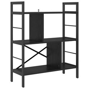 vidaXL &Eacute;tag&egrave;re 5 niveaux 75 x 30 x 91 cm Bois d'ing&eacute;nierie Ch&ecirc;ne noir