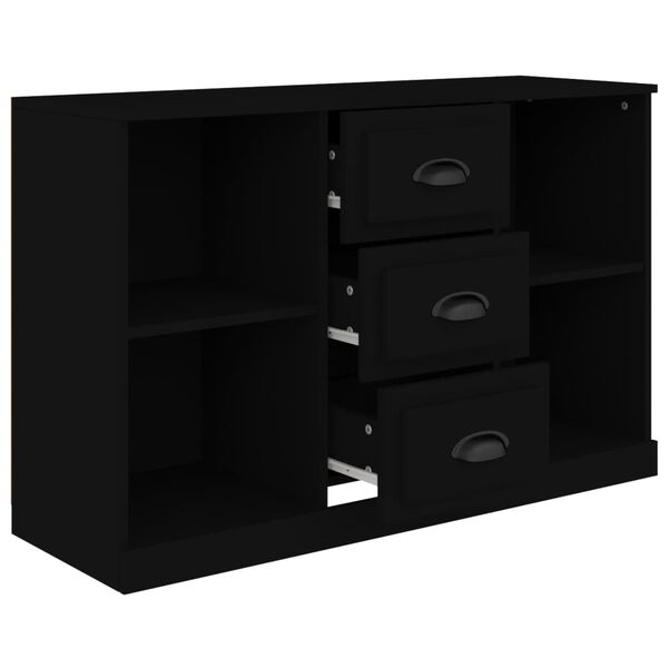 vidaXL Buffet noir 104,5x35,5x67,5 cm bois d'ing&eacute;nierie