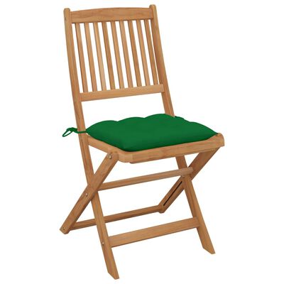 vidaXL Chaises pliables de jardin lot de 2 avec coussins Bois d'acacia