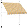vidaXL Auvent r&eacute;tractable manuel 250 cm Rayures jaunes et bleues