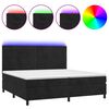 vidaXL Sommier &agrave; lattes de lit avec matelas LED Noir 200x200cm Velours