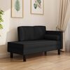 vidaXL Chaise longue avec coussins et traversin noir tissu