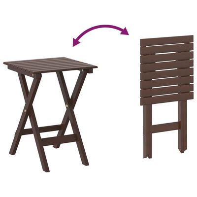 vidaXL Chaises à bascule lot de 2 table pliable marron massif peuplier