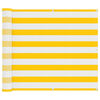 vidaXL &Eacute;cran de balcon Jaune et blanc 100 x 200 cm Tissu Oxford