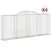 vidaXL Paniers &agrave; gabions arqu&eacute;s 4 pcs 300x30x120/140 cm fer galvanis&eacute;