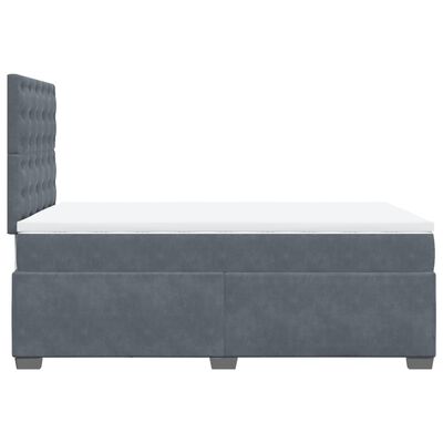 vidaXL Sommier à lattes de lit et matelas gris foncé 120x190cm velours