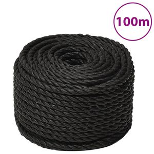 vidaXL Corde de travail Noir 12 mm 100 m polypropyl&egrave;ne