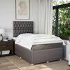 vidaXL Sommier &agrave; lattes de lit avec matelas taupe 120x190 cm tissu