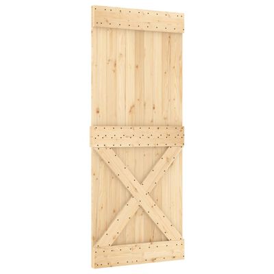 vidaXL Porte coulissante et kit de quincaillerie 85x210 cm pin massif