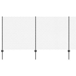 vidaXL Cl&ocirc;ture &agrave; maillons avec poteaux 10 x 1,2 m (l x h)