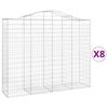 vidaXL Paniers &agrave; gabions arqu&eacute;s 8 pcs 200x50x160/180 cm Fer galvanis&eacute;