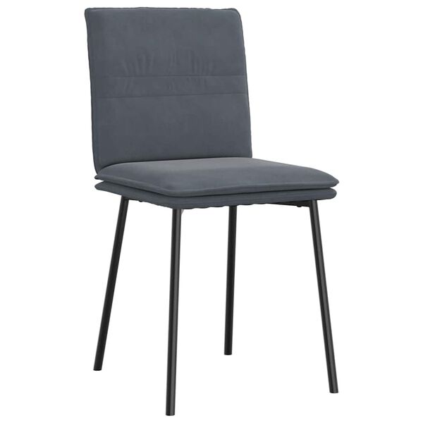 vidaXL Chaises à manger lot de 4 Gris foncé Velours