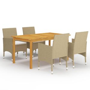 vidaXL Ensemble &agrave; manger de jardin 5 pcs Beige