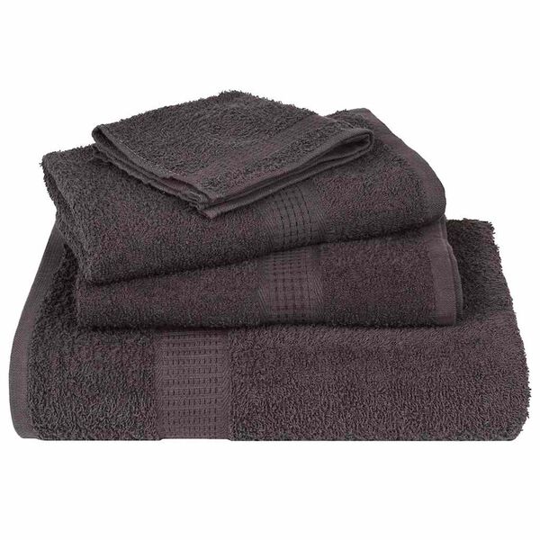 vidaXL Ensemble de serviettes FROGN 6 pcs anthracite 360 g/m&sup2;