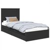 vidaXL Lit de Rangement Noir 100 x 200 cm Bois d'ing&eacute;nierie