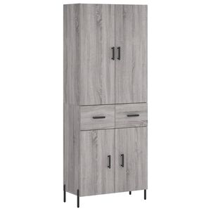vidaXL Buffet haut Sonoma gris 69,5x34x180 cm Bois d'ing&eacute;nierie