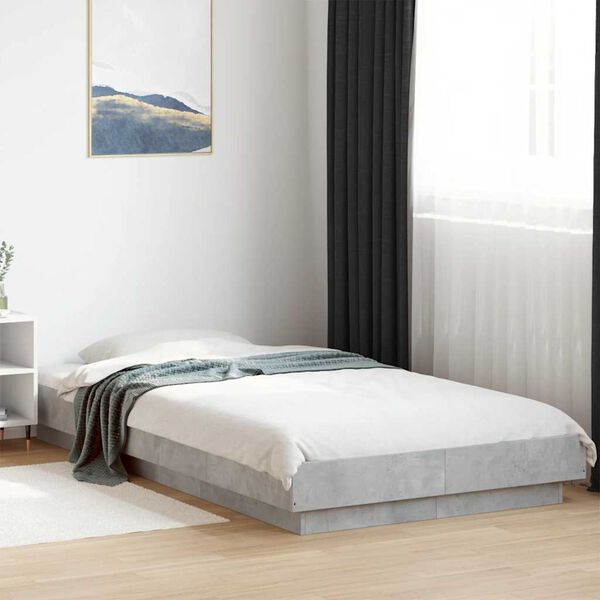vidaXL Cadre de lit sans matelas gris béton 100x200 cm