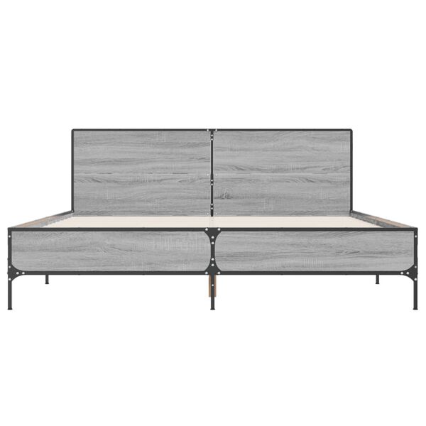 vidaXL Cadre de lit sans matelas sonoma gris 140x190 cm