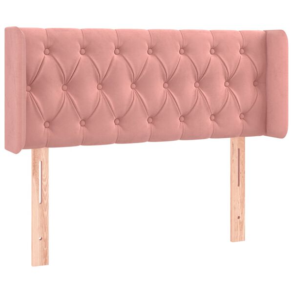 vidaXL T&ecirc;te de lit avec oreilles Rose 93x16x78/88 cm Velours