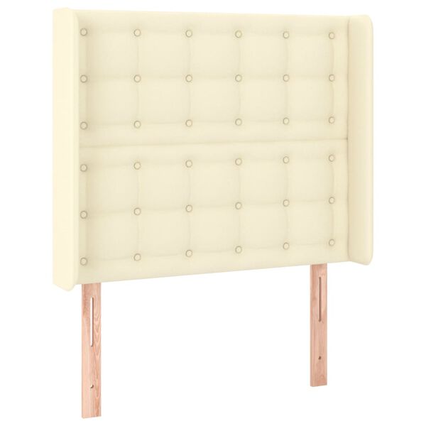 vidaXL T&ecirc;te de lit avec oreilles Cr&egrave;me 83x16x118/128 cm Similicuir