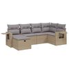 vidaXL Salon de jardin avec coussins 6pcs m&eacute;lange beige r&eacute;sine tress&eacute;e