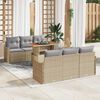 vidaXL Ensemble de canap&eacute; de jardin 7 pcs Beige et Gris clair