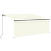 vidaXL Auvent manuel r&eacute;tractable avec store et LED 3x2,5 m Cr&egrave;me