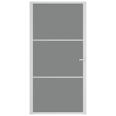 vidaXL Porte intérieure 102,5x201,5 cm Blanc Verre ESG et aluminium