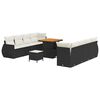 vidaXL Ensemble de canap&eacute; de jardin 11 pc Noir polyrotin