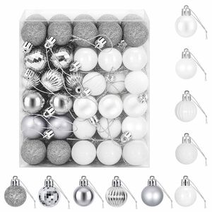 vidaXL Ensemble de boules de No&euml;l 150 pc Blanc et Gris 3 cm