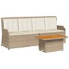 vidaXL Salon de jardin avec coussins 3 pcs beige r&eacute;sine tress&eacute;e