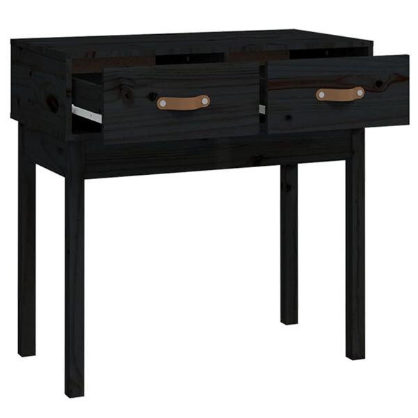 vidaXL Table console Noir 76,5x40x75 cm Bois massif de pin