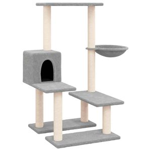 vidaXL Arbre &agrave; chat avec griffoirs en sisal Gris clair 94,5 cm