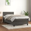 vidaXL Sommier &agrave; lattes de lit et matelas Gris fonc&eacute; 90x190 cm Velours