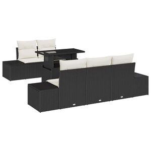 vidaXL Ensemble de canap&eacute; de jardin avec coussin 6 pcs Noir et Cr&egrave;me