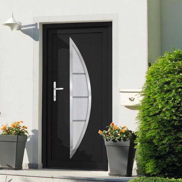 vidaXL Porte d'entr&eacute;e anthracite 98x208 cm PVC
