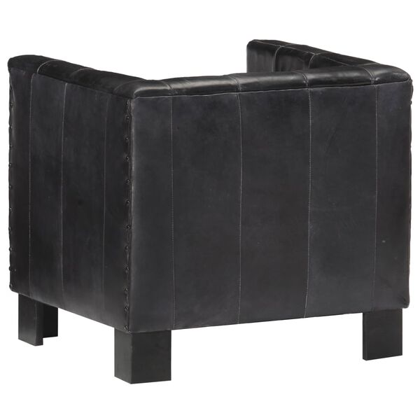 vidaXL Chaise cabriolet noir cuir v&eacute;ritable