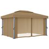 vidaXL Tonnelle avec rideau 4x3 m Taupe Aluminium