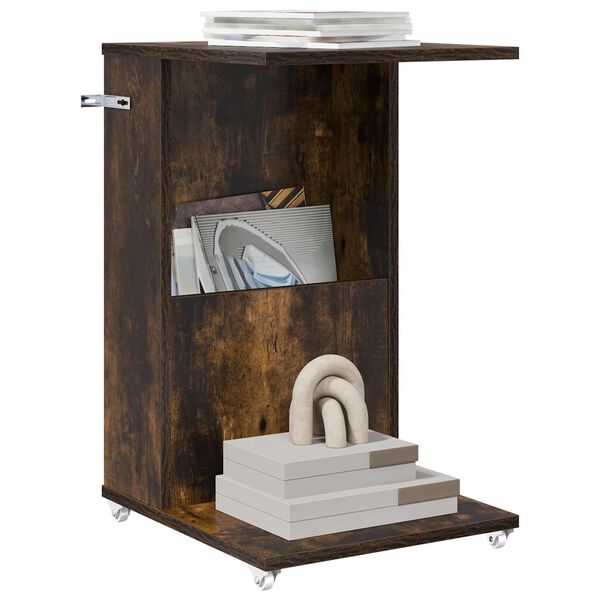 vidaXL Table d'appoint Ch&ecirc;ne fum&eacute; 40 x 35 x 60 cm Bois d'ing&eacute;nierie