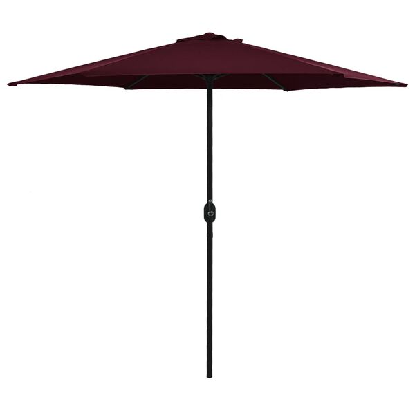 vidaXL Parasol de jardin et m&acirc;t en aluminium 270x246 cm rouge bordeaux