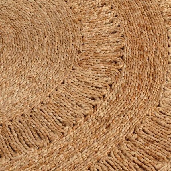 vidaXL Tapis Jute tress&eacute; &agrave; la main 120 cm Rond